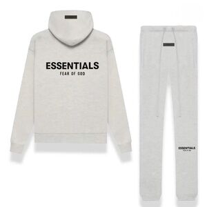 Fear of God Essentials Cream Hoodie and Sweatpants Set
